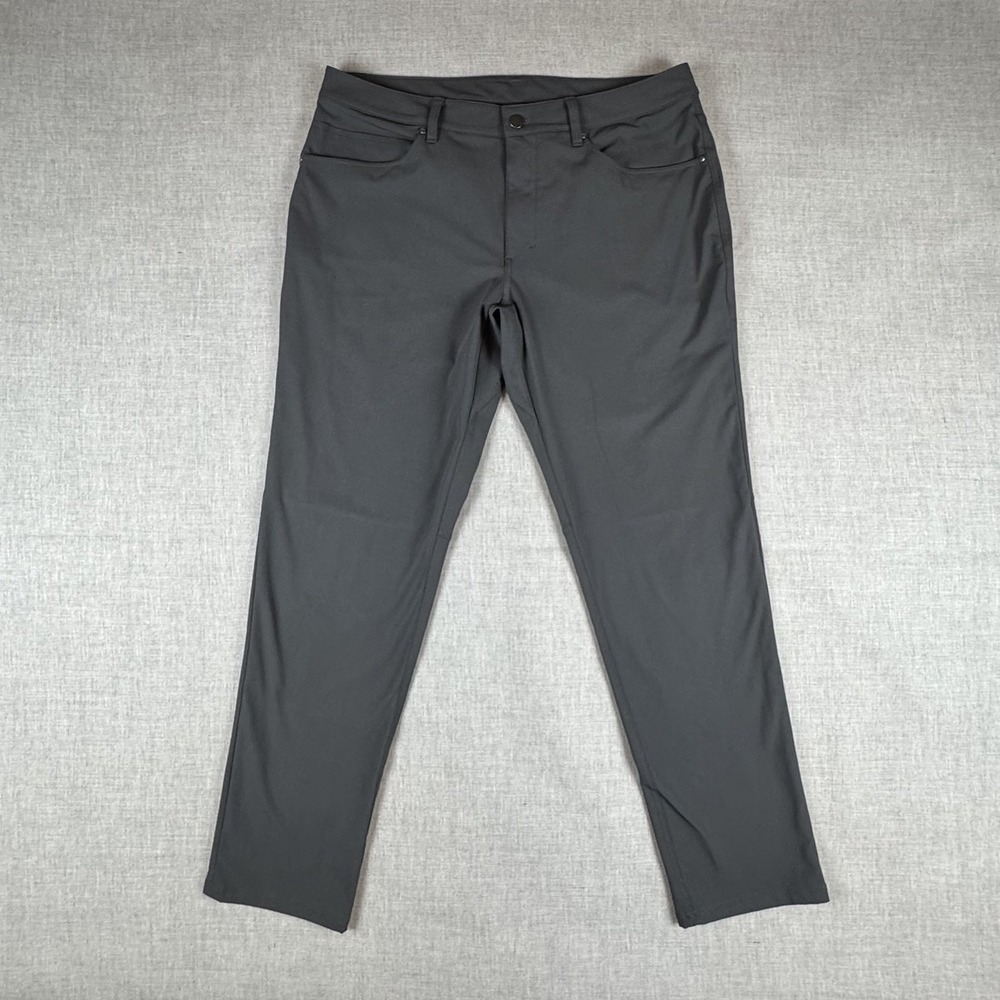 Lululemon ABC Pant Mens 36 x 31 Classic Dark Gray Warpstreme M5ADES - Picture 1 of 9